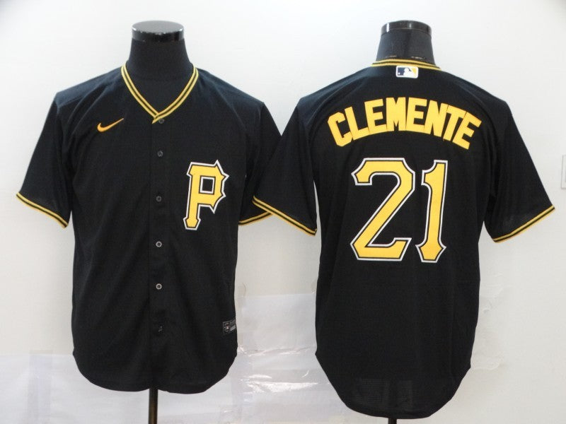 Men’s Pittsburgh Pirates Roberto Clemente #21 Black Baseball Jersey