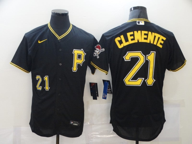 Men’s Pittsburgh Pirates Roberto Clemente #21 Black Jersey