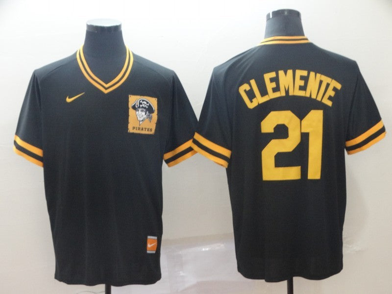 Men’s Pittsburgh Pirates Roberto Clemente #21 Black Jersey