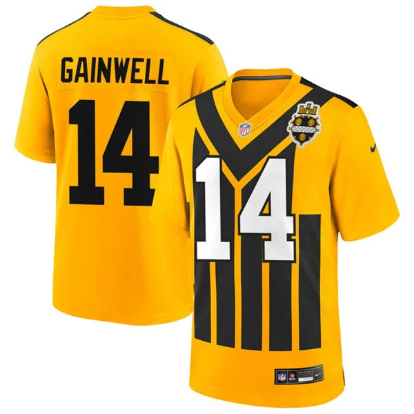 Men’s Pittsburgh Steelers #14 Kenneth Gainwell Nike Gold Alternate 1933 Throwback Game Jersey