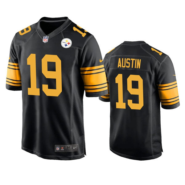 Men’s Pittsburgh Steelers #19 Calvin Austin Nike Black Alternate 2 Vapor F.U.S.E. Limited Jersey