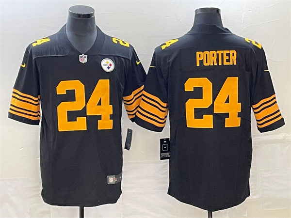 Men’s Pittsburgh Steelers #24 Joey Porter Jr. Nike Black Alternate 2 Vapor F.U.S.E. Limited Jersey