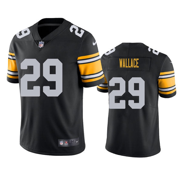 Men’s Pittsburgh Steelers #29 Levi Wallace Nike Black Big Number Alternate Vapor Limited Jersey