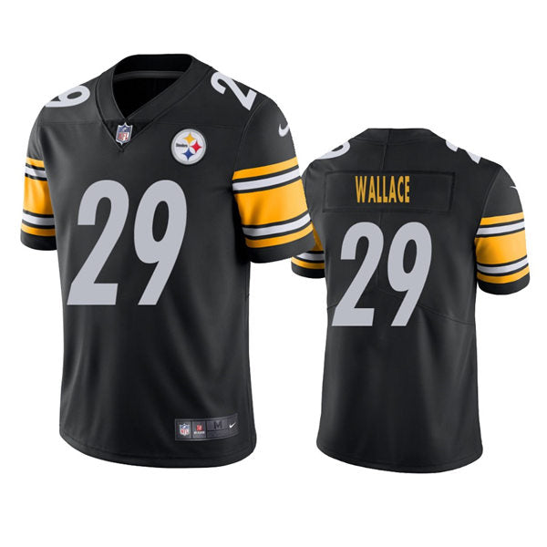 Men’s Pittsburgh Steelers #29 Levi Wallace Nike Black Vapor Limited Player Jersey