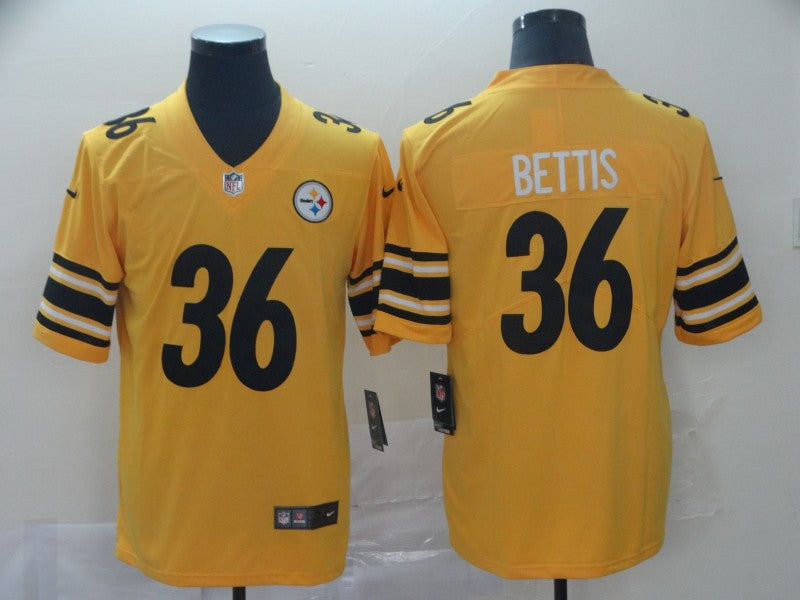 Men’s Pittsburgh Steelers #36 Jerome Bettis Nike Gold Inverted Legend Jersey