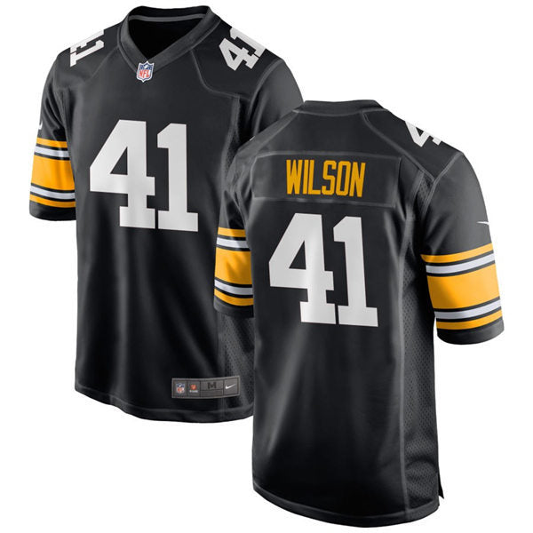 Men’s Pittsburgh Steelers #41 Payton Wilson Nike Black Big Number Alternate Vapor Limited Jersey