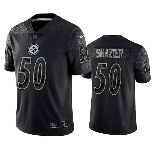 Men’s Pittsburgh Steelers #50 Ryan Shazier Black Reflective Limited Jersey