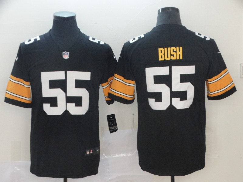 Men’s Pittsburgh Steelers #55 Devin Bush Jr Nike Black Alternate Football Jersey