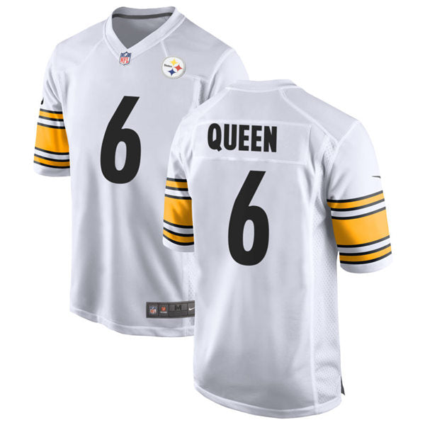 Men’s Pittsburgh Steelers #6 Patrick Queen Nike White Vapor F.U.S.E. Limited Jersey