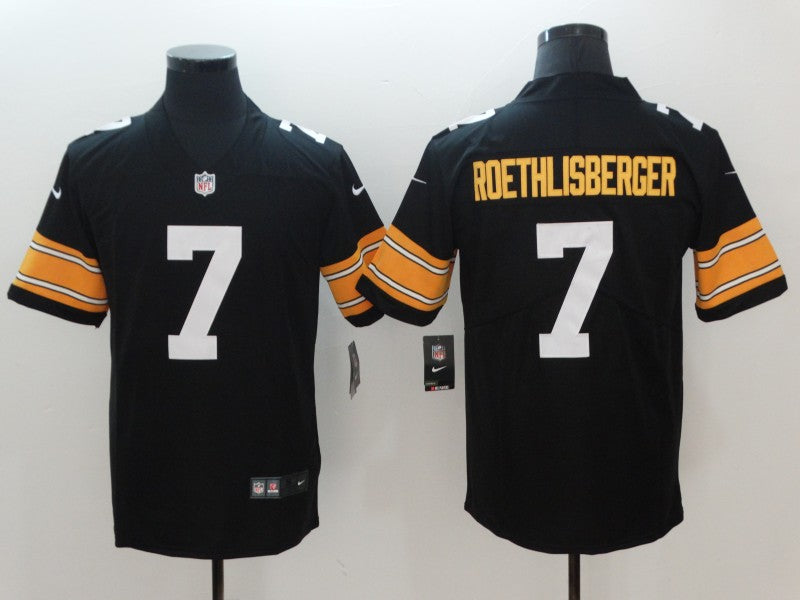 Men’s Pittsburgh Steelers #7 Ben Roethlisberger Nike Black Big Number Limited Jersey