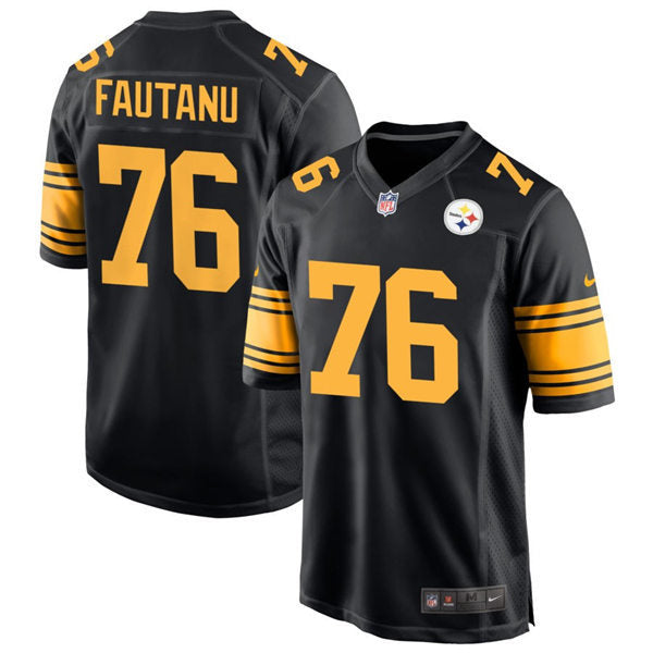 Men’s Pittsburgh Steelers #76 Troy Fautanu Nike Black Alternate 2 Vapor F.U.S.E. Limited Jersey