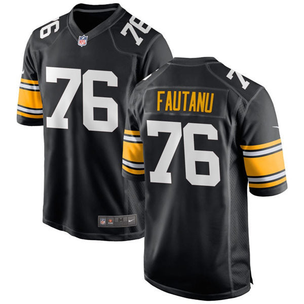 Men’s Pittsburgh Steelers #76 Troy Fautanu Nike Black Big Number Alternate Vapor Limited Jersey
