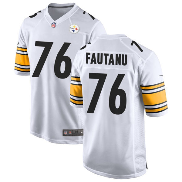 Men’s Pittsburgh Steelers #76 Troy Fautanu Nike White Vapor Limited Player Jersey