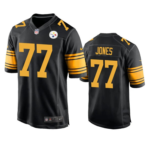 Men’s Pittsburgh Steelers #77 Broderick Jones Nike Black Alternate 2 Vapor F.U.S.E. Limited Jersey