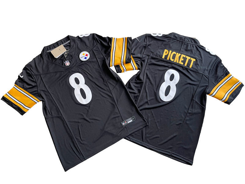 Men’s Pittsburgh Steelers #8 Kenny Pickett Nike Black 2023 F.U.S.E. Vapor Limited Jersey
