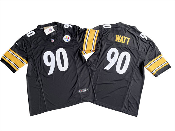 Men’s Pittsburgh Steelers #90 T. J. Watt Nike Black 2023 F.U.S.E. Vapor Limited Jersey