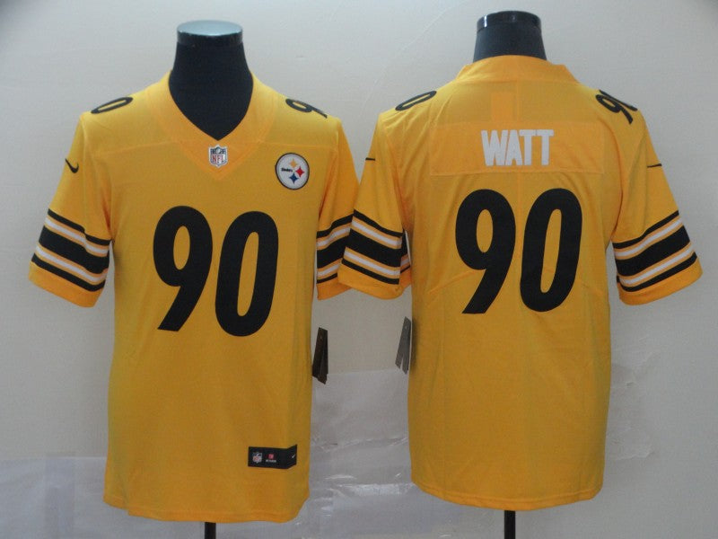 Men’s Pittsburgh Steelers #90 T. J. Watt Nike Gold Inverted Limited Jersey