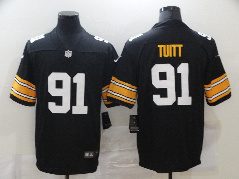 Men’s Pittsburgh Steelers #91 Stephon Tuitt Nike Black Big Number Alternate Limited Jersey