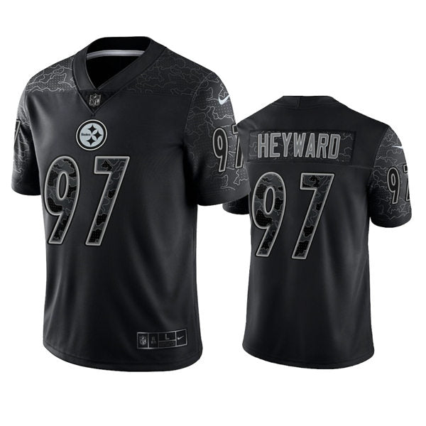 Men’s Pittsburgh Steelers #97 Cameron Heyward Black Reflective Limited Jersey