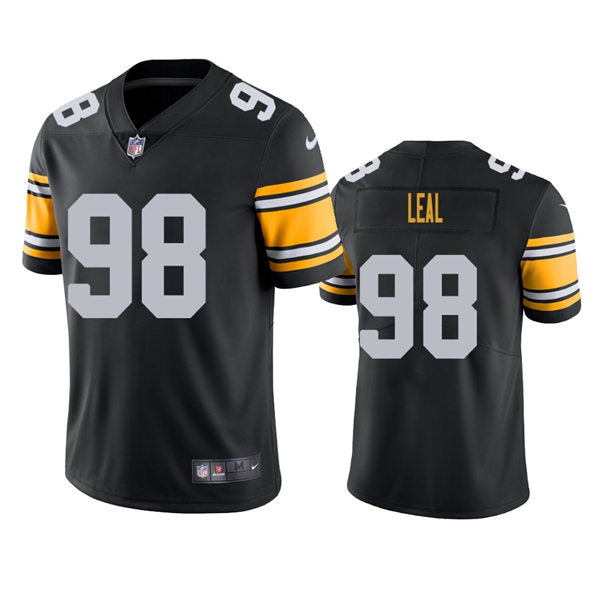 Men’s Pittsburgh Steelers #98 DeMarvin Leal Nike Black Big Number Alternate Vapor Limited Jersey