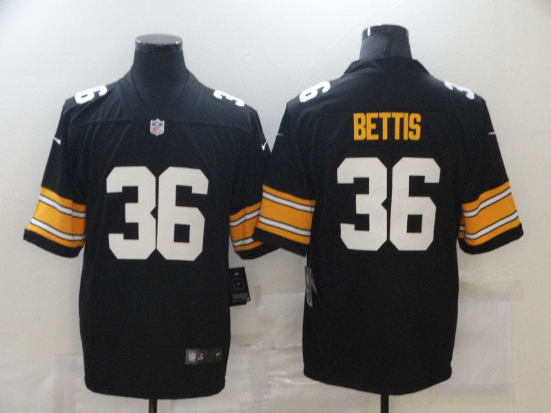 Men’s Pittsburgh Steelers Retired Player #36 Jerome Bettis Nike Black Alternate Football Jersey