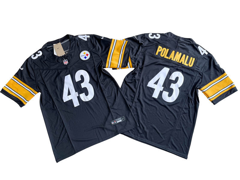 Men’s Pittsburgh Steelers Retired Player #43 Troy Polamalu Nike Black Vapor F.U.S.E. Limited Jersey