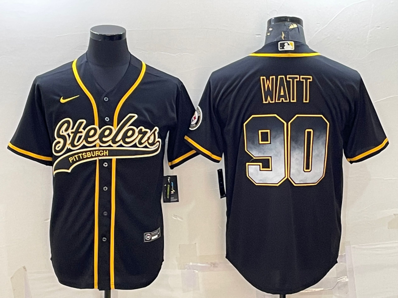 Men’s Pittsburgh Steelers T.J. Watt #90 Black Jersey Joint edition