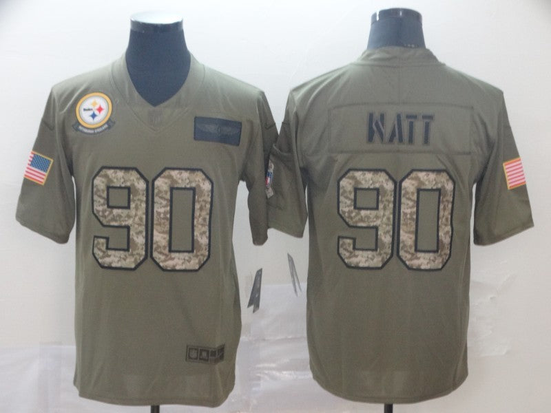 Men’s Pittsburgh Steelers T.J. Watt #90 Brown Authentic Jersey