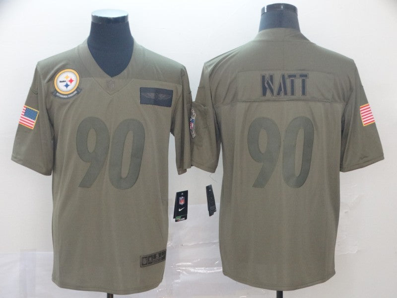 Men’s Pittsburgh Steelers T.J. Watt #90 Brown Jersey