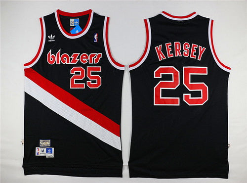 Men’s Portland Trail Blazers #25 Jerome Kersey Black Hardwood Classics Soul Swingman Throwback Jersey