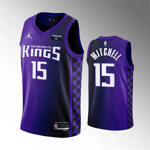 Mens Sacramento Kings #15 Davion Mitchell 2023-24 Purple Statement Edition Player Jersey
