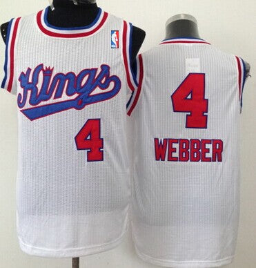 Men’s Sacramento Kings #4 Chris Webber Hardwood Classic White Swingman Jersey