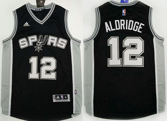 Men’s San Antonio Spurs #12 LaMarcus Aldridge Revolution 30 Swingman 2015 New Black Jersey