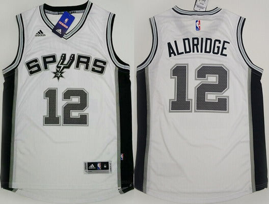 Men’s San Antonio Spurs #12 LaMarcus Aldridge Revolution 30 Swingman 2015 New White Jersey