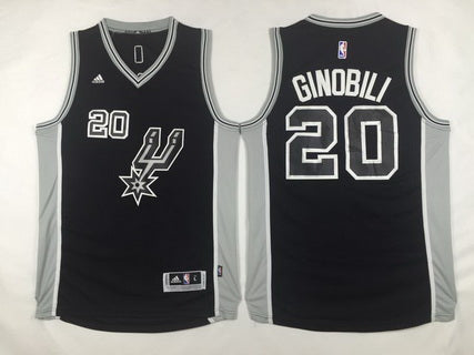 Men’s San Antonio Spurs #20 Manu Ginobili Revolution 30 Swingman 2015-16 Black Jersey