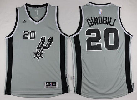 Men’s San Antonio Spurs #20 Manu Ginobili Revolution 30 Swingman 2015-16 Gray Jersey