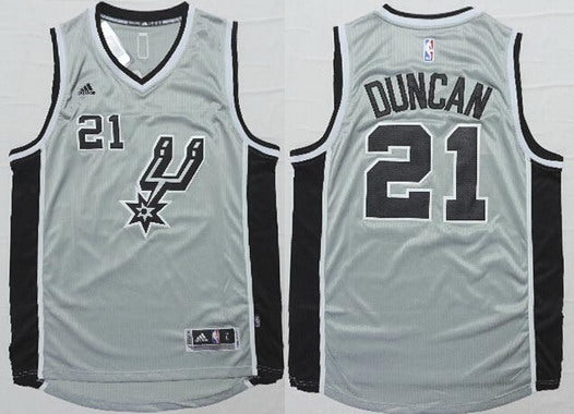 Men’s San Antonio Spurs #21 Tim Duncan Revolution 30 Swingman 2015 Gray Jersey