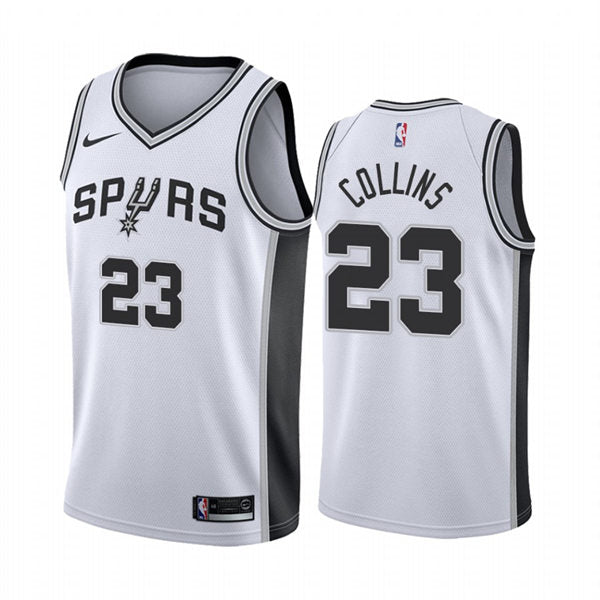Mens San Antonio Spurs #23 Zach Collins Nike White Association Edition Jersey
