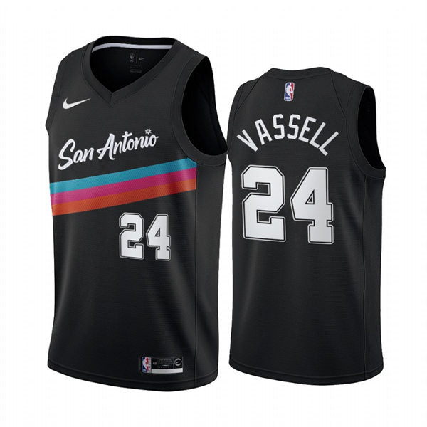 Mens San Antonio Spurs #24 Devin Vassell Black 2025-26 City Edition Jersey