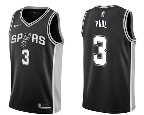 Men’s San Antonio Spurs #3 Chris Paul Black Icon Edition Swingman Jersey