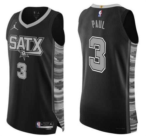Men’s San Antonio Spurs #3 Chris Paul Black Statement Edition Player Jersey