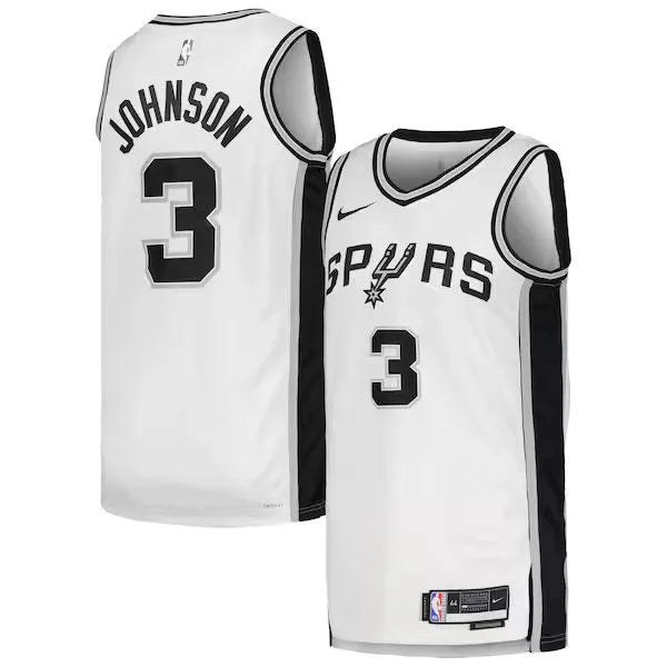Men’s San Antonio Spurs #3 Keldon Johnson White Association Edition Jersey