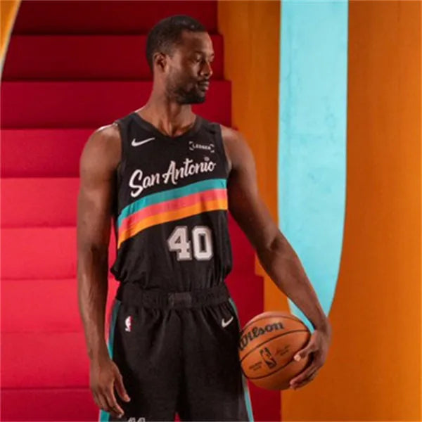 Men’s San Antonio Spurs #40 Harrison Barnes Black 2025-26 City Edition Swingman Jersey