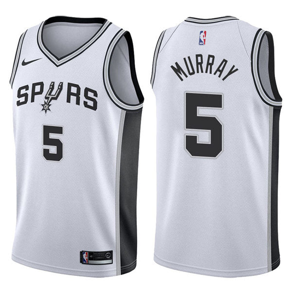 Mens San Antonio Spurs #5 Dejounte Murray Nike White Association Jersey
