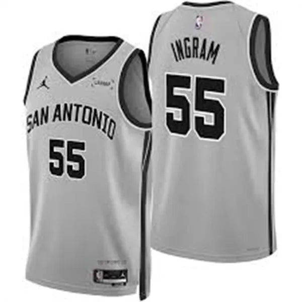 Men’s San Antonio Spurs #55 Harrison Ingram 2025-26 Silver Statement Edition Swingman Jersey