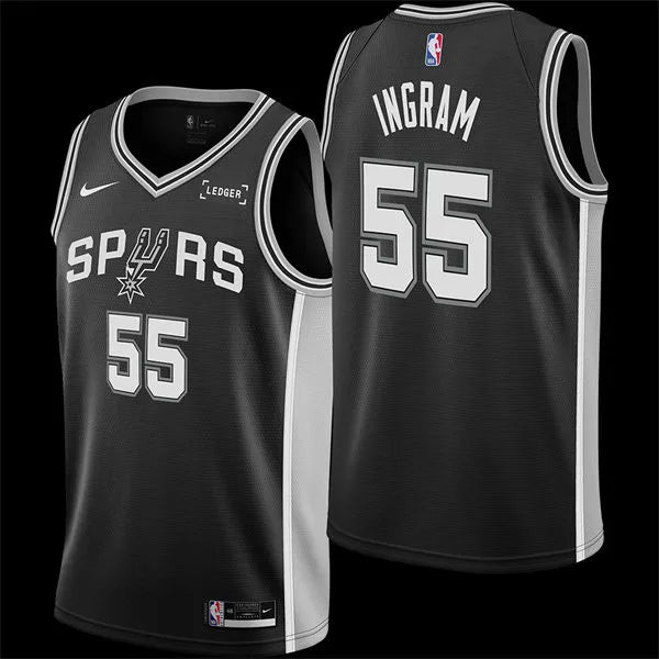 Men’s San Antonio Spurs #55 Harrison Ingram Black Icon Edition Swingman Jersey