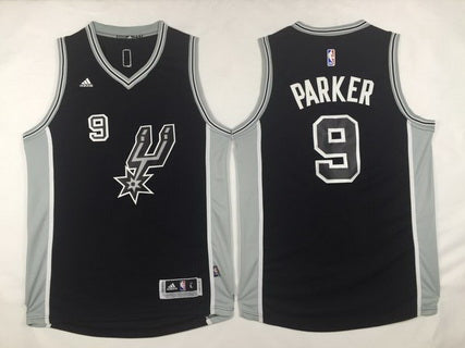 Men’s San Antonio Spurs #9 Tony Parker Revolution 30 Swingman 2015-16 Black Jersey