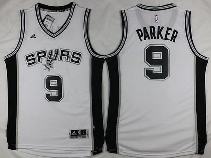 Men’s San Antonio Spurs #9 Tony Parker Revolution 30 Swingman 2015-16 White Jersey
