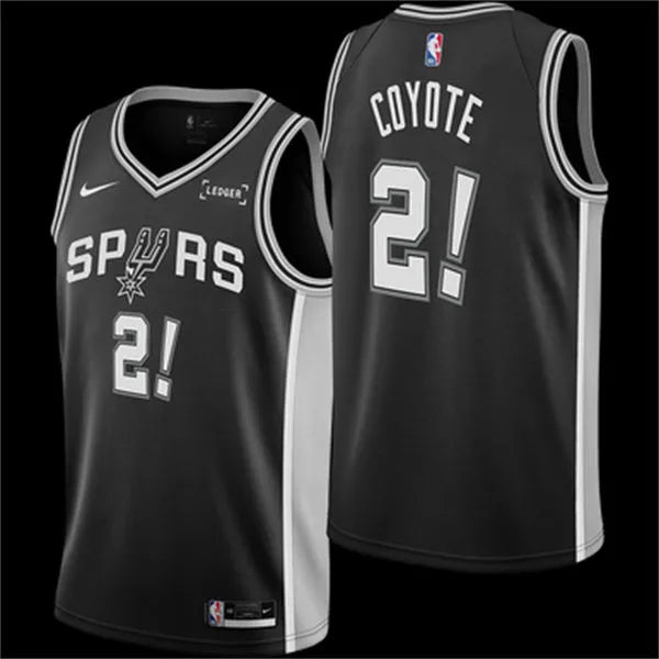 Men’s San Antonio Spurs Coyote Black Icon Edition Swingman Jersey