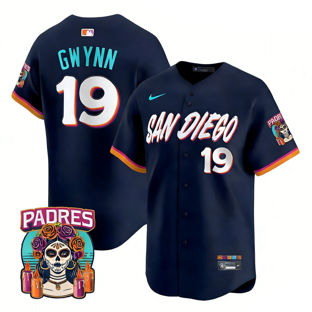 Men’s San Diego Padres #19 Tony Gwynn Navy 2026 City Connect Stitched Jersey-Button Up